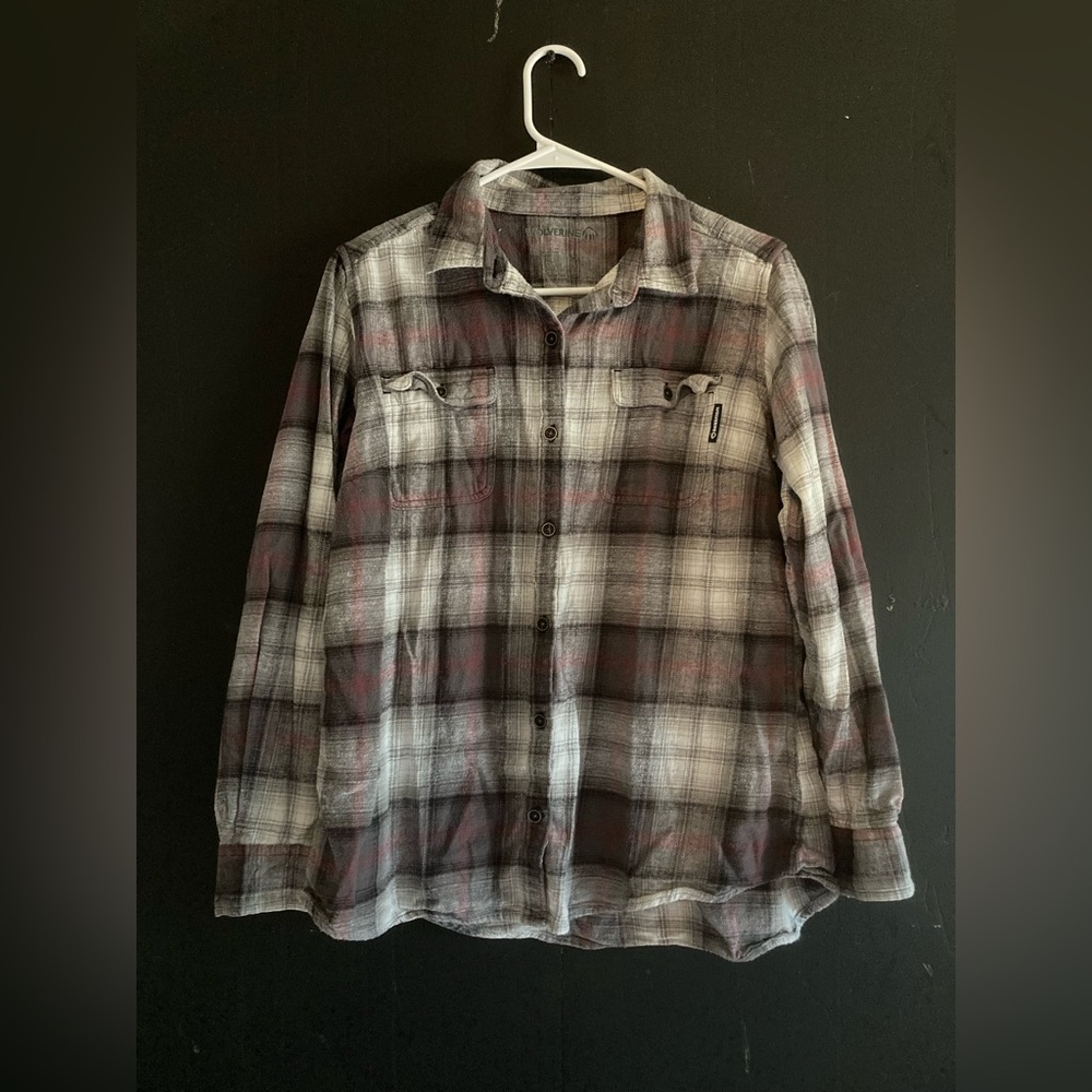 Wolverine Gray and Red Plaid Shirt